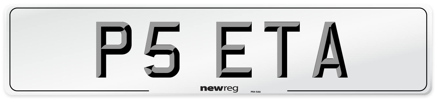 P5 ETA Number Plate from New Reg